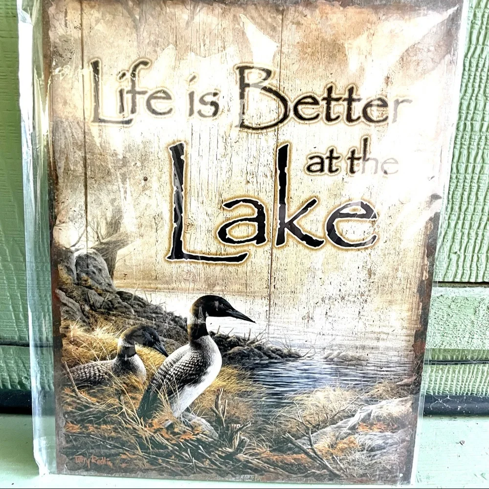 NEW Life Is Better At The Lake Metal Sign